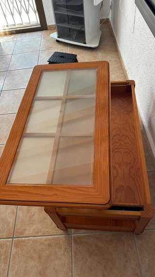 Mesa de centro madera y cristal