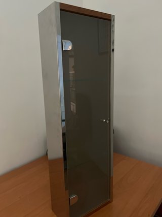 Mueble auxiliar aluminio y cristal