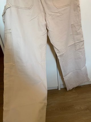 Pantalón ancho Pull&Bear beige