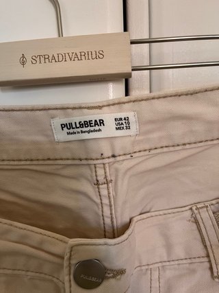 Pantalón ancho Pull&Bear beige