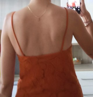 Vestido Sfera gasa flores naranja