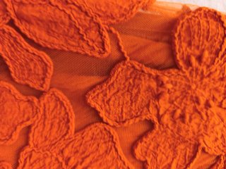Vestido Sfera gasa flores naranja