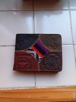 Cartera Billetera Bolivia Cuero Patchwork