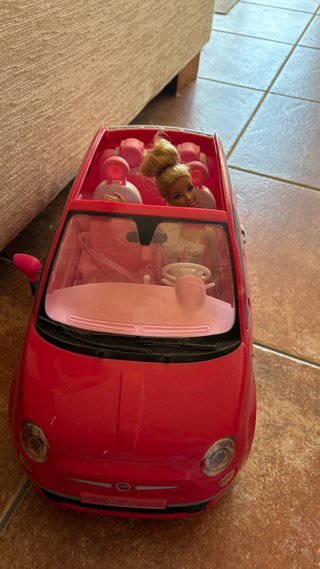 Coche Barbie Fiat Descapotable Rojo