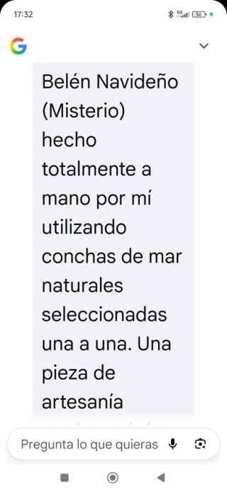 Belén artesanal con figuras de conchas