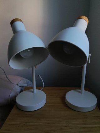 2 Lámparas Mesa Beige y Madera de la marca westing