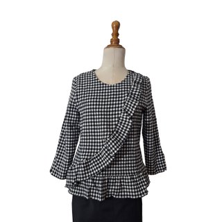Sézane / Jersey de lana cuadros vichy B&N 38