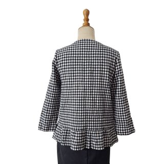 Sézane / Jersey de lana cuadros vichy B&N 38