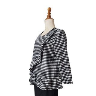 Sézane / Jersey de lana cuadros vichy B&N 38