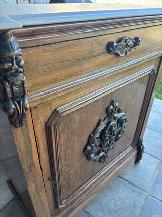 Mueble madera y piedra con cajón