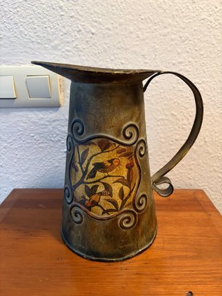 Jarrón decorativo metal pájaros