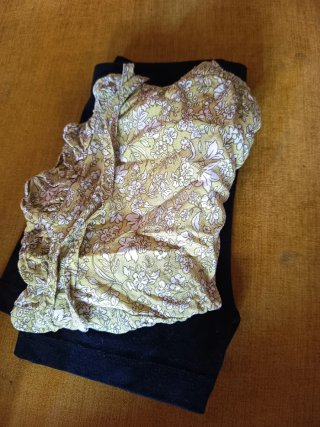 Lote top floral y pantalón corto negro T6-7