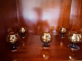 Juego 5 copas de coñac vintage