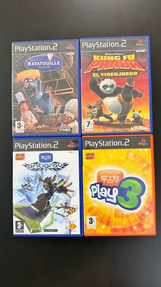 PlayStation 2 con cámara y juegos