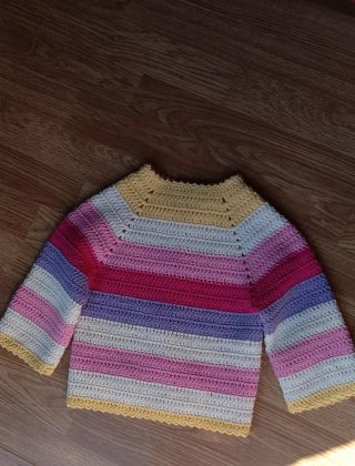 Chaqueta ganchillo niña multicolor