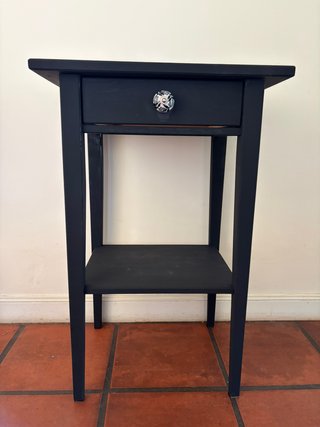 Set di due comodini notturni in legno nero