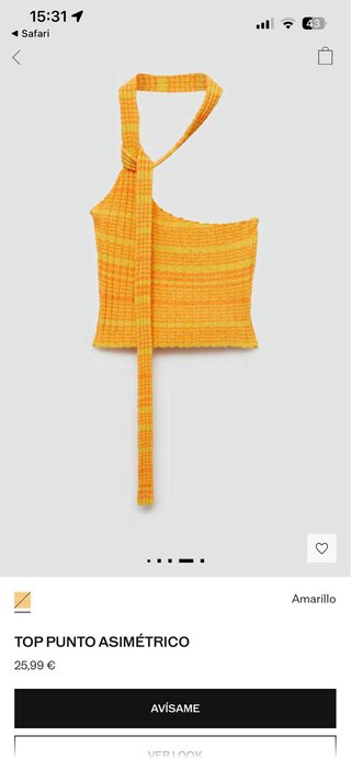 Top Punto Asimétrico Mango Talla M