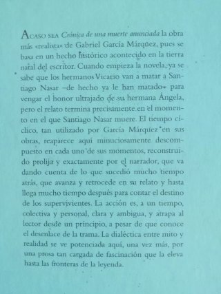 García Márquez, Crónica de una muerte anunciada
