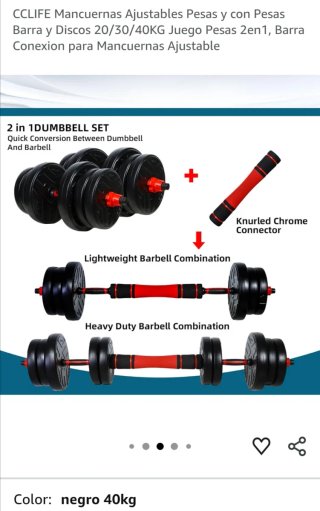 CCLIFE Mancuernas Ajustables 40kg