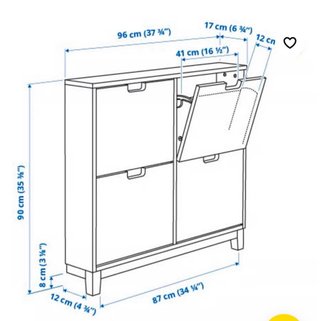 Zapatero estrecho Ikea blanco montado