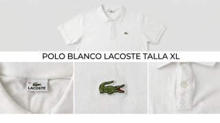 Polo Lacoste Blanco Talla XL