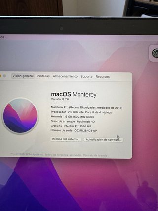 MacBook Pro 15 2015 Plata