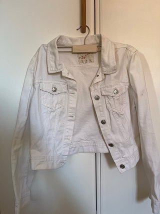 Chaqueta tejana blanca