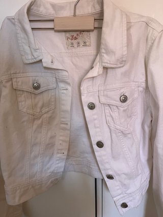 Chaqueta tejana blanca