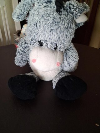 Peluche de burro gris