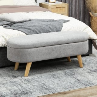 Puff Almacenaje Tapizado Terciopelo Gris