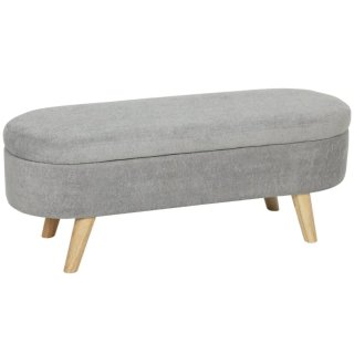 Puff Almacenaje Tapizado Terciopelo Gris
