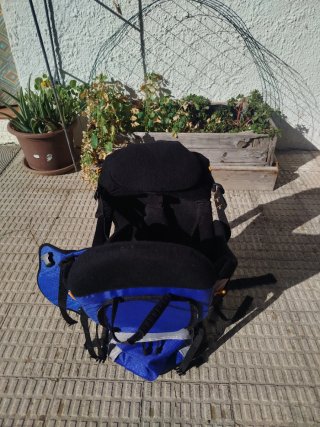 Mochila portabebés senderismo más carrito de bebé