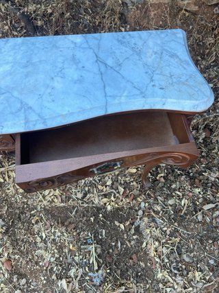 Mesa recibidor madera mármol