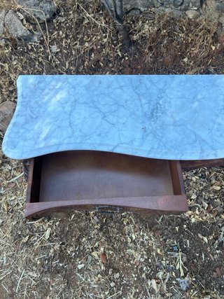 Mesa recibidor madera mármol