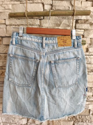 Minigonna Jeans Stradivarius Ricamata - Tg XS