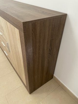 Mueble Comedor Madera Beige y Marrón