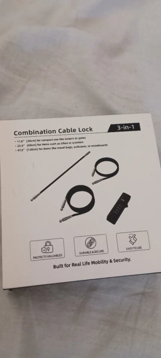 Candado Cable Combinación 3-en-1