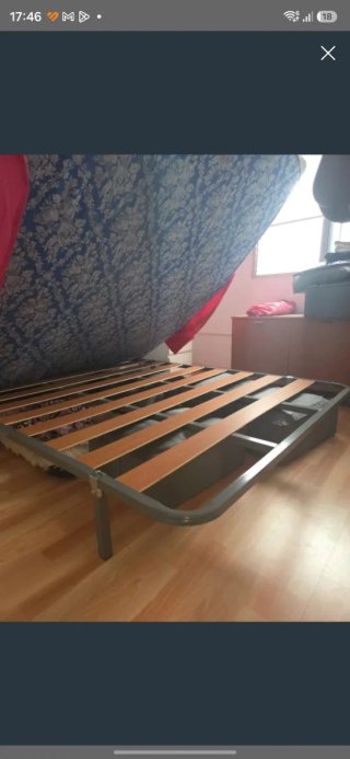 Somier metálico con láminas de madera