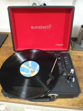 Tocadiscos Sunstech Maleta Rojo/Negro