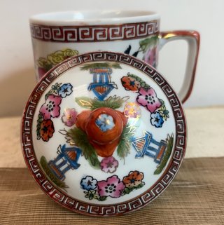 Lote 4 Tazas Té Porcelana con Tapa