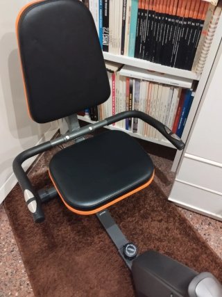 Bicicleta Estática Reclinada Negra y Naranja