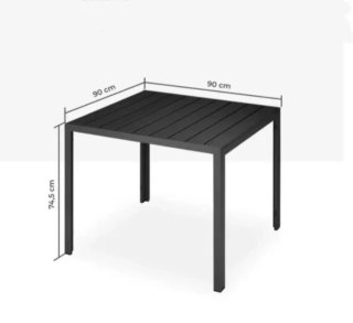 Mesa de aluminio de jardín 90x90 NUEVA