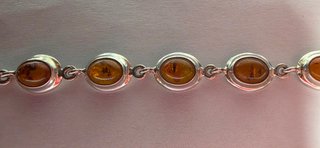 Bracciale vintage argento 925 e ambra naturale