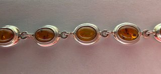 Bracciale vintage argento 925 e ambra naturale