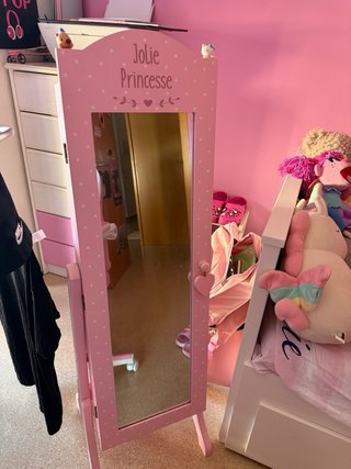 Espejo joyero infantil rosa