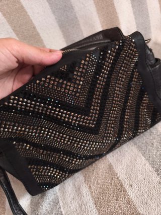 Bolso Noco Negro con Pedrería Dorada
