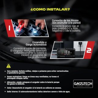 Cargador Batería Coche/Moto 12V 15A