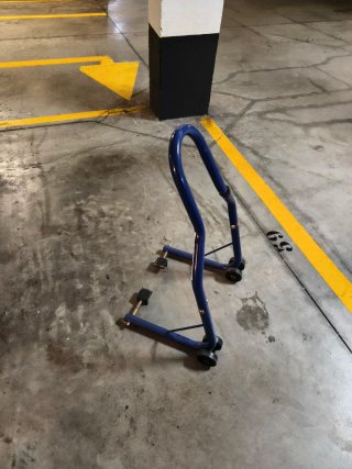 Caballete para moto azul