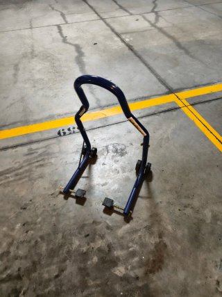 Caballete para moto azul