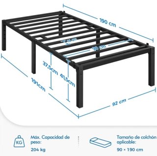 Estructura Cama Individual Metal 90x190